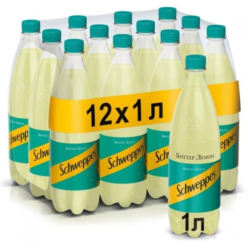 Напиток газированный Schweppes Bitter Lemon 1л упаковка 12шт