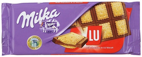 Шоколад молочный Milka с печеньем "LU" 87г