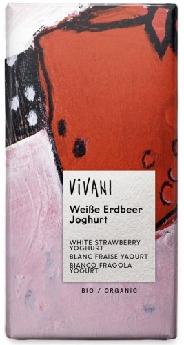 Шоколад Vivani Organic белый с клубникой и йогуртом 80г