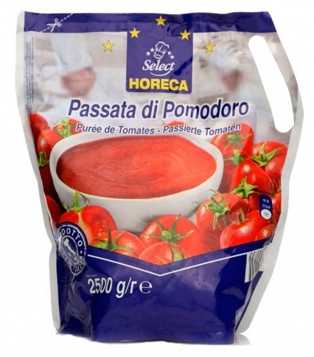 Пюре Horeca select томатное двойной концентрат 2,5кг мягкая упаковка