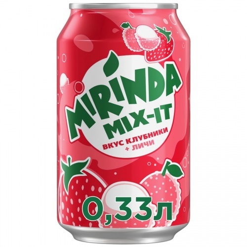 Газированный напиток Mirinda клубника личи 330мл