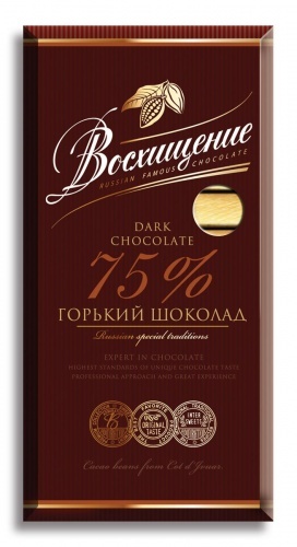 Шоколад Восхищение горький 75% какао 140г