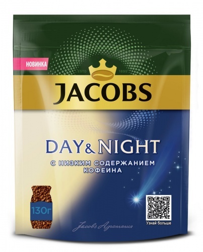 Кофе Jacobs Day&Night сублимированный без кофеина, 130г
