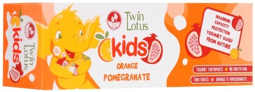 Зубная паста Twin Lotus Kids апельсин и гранат для детей от 3 до 10 лет, 50 гр