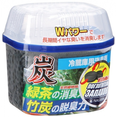 Уголь Nagara для устранения запаха в холодильнике древесный, 180 гр