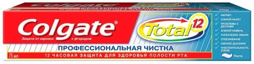Зубная паста Colgate Total 12 "Профессиональная чистка" Паста, 75 мл