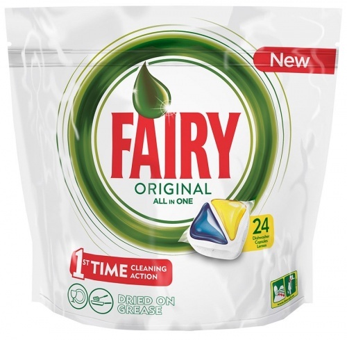 Таблетки Fairy Platinum All-in-1 Лимон для посудомоечной машины, 24 шт