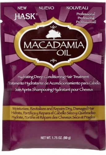 Маска Hask Macadamia oil увлажняющая с маслом макадамии для сухих и поврежденных волос, 50 гр