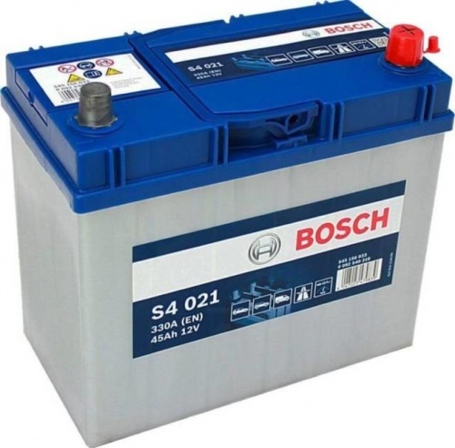 Аккумулятор Bosch S4 021 45 а/ч, Азия, обратная полярность