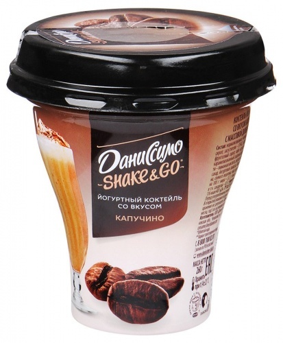 Йогуртный коктейль Даниссимо со вкусом Капучино 5,2%, 260 гр