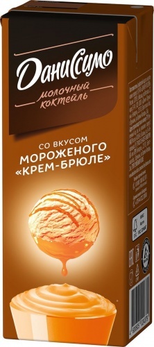 Коктейль молочный Danissimo ультрапастеризованный Мороженое крем-брюле 2,5% 215г