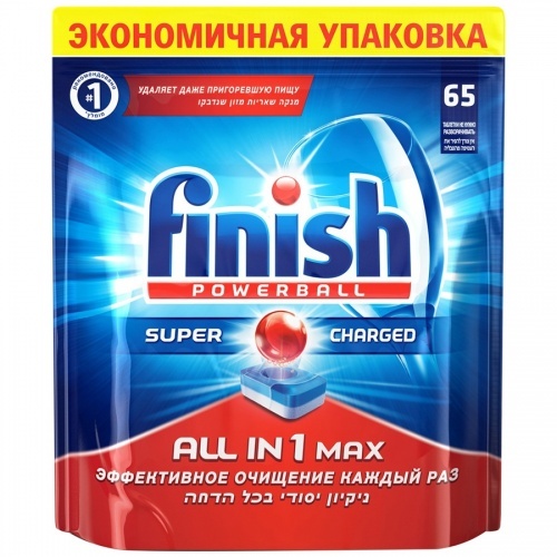 Средство Finish All-in-1 Shine&Protect для посудомоечных машин, 65 шт
