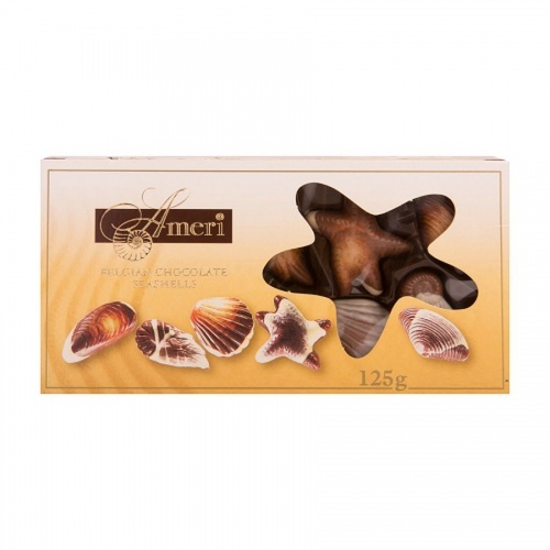 Конфеты Ameri шоколадные ракушки c начинкой пралине 125г