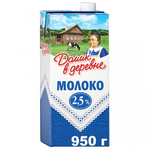 Молоко Домик в деревне 2,5%, 950г