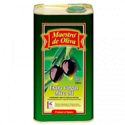 Масло Maestro de Oliva оливковое EV ,1л, ж/б