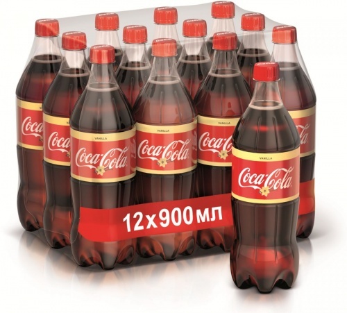 Газированный напиток Coca-Cola Vanilla 0,9л упаковка 12шт