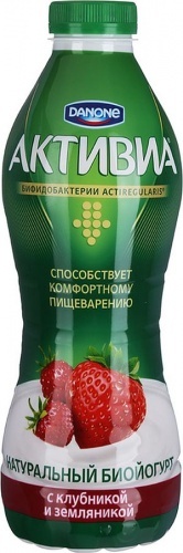 Йогурт питьевой Активиа клубника-земляника 2,2%, 870 гр
