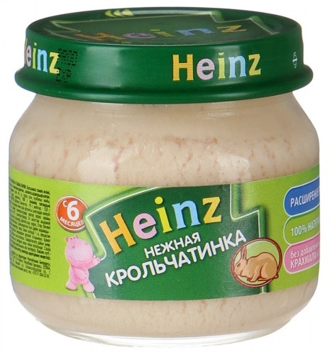 Пюре Heinz Нежная крольчатинка с 6-ти месяцев, 80г, в упаковке 4шт
